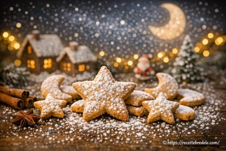Bredele de la nuit étoilée de Noël : biscuit à la cannelle et sucre glace