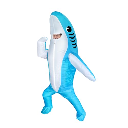 FXICH Déguisement Requin Bleu Gonflable pour Adulte/Enfant, 