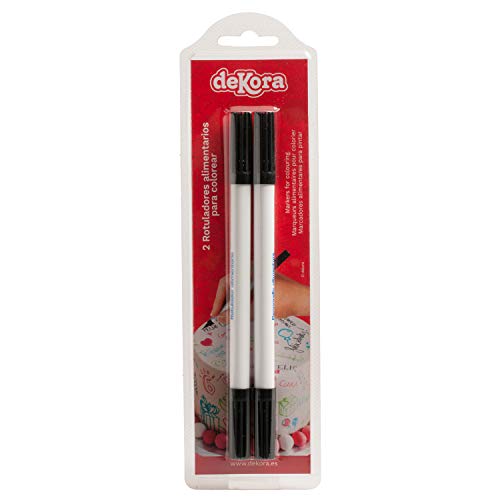 Dekora - Lot de 2 crayons noire pour décoration de cupcakes,