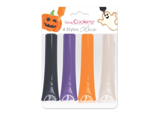 SCRAP COOKING 4 Stylos Choco Halloween - Noir, Orange, Viole