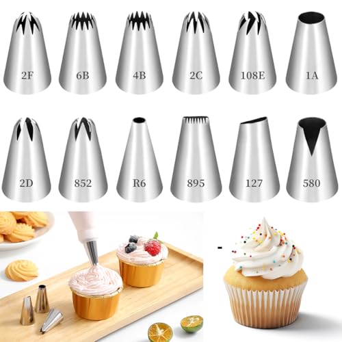 12 Pcs Douilles à Pâtisserie Professionnelles en Inox