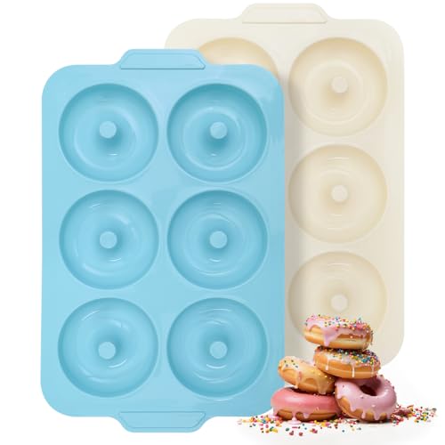 Toeusog Moule Donuts Silicone 2-Pièces: 6 Cavités Moule à Be