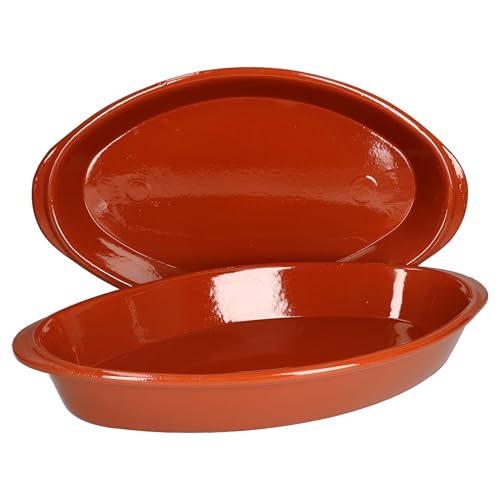 Lot 2 Plats Ovale Terre Cuite