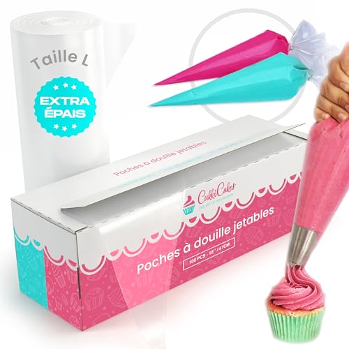 CukkiCakes 100 Poches à Douilles Jetables Professionnels (Ta