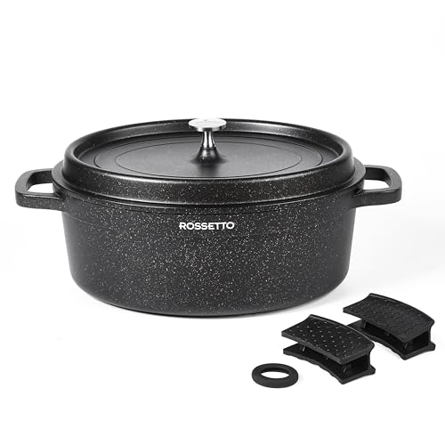 ROSSETTO 10,6L Cocotte ovale en fonte d'aluminium, revêtemen