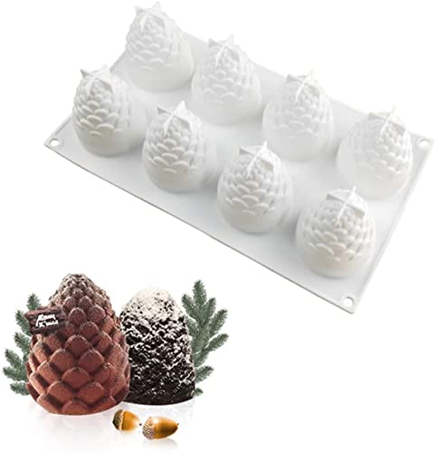 Moule en silicone 3D en forme de pommes de pin pour Noël, dé