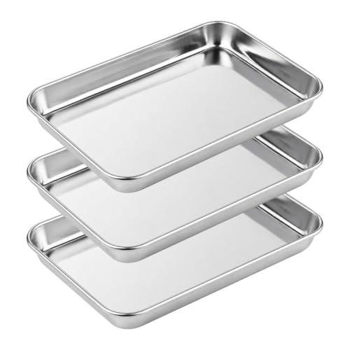 3 Pcs Plat Inox Rectangulaire, plaques de cuisson en acier i