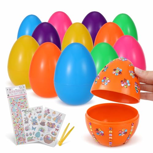 Festicy 12 Oeuf de Paques XXL I 15 x 10 cm Grands Oeufs colo