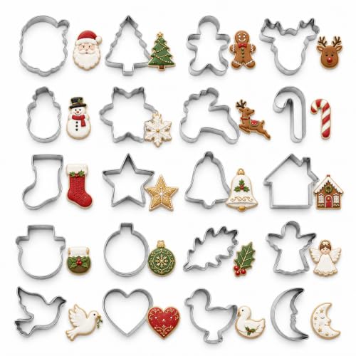 Emporte-pièces de Noël, 20 mini emporte-pièces en acier inox