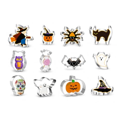 12 Emporte-pièces Halloween en Acier Inoxydable pour Biscuit