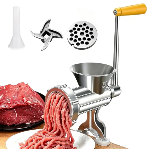 Hachoir à Viande Manuel en Acier Inoxydable avec Entonnoir à
