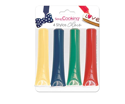 SCRAP COOKING Stylos Goût Choco Rouge/Bleu/Jaune/Vert 4 x 25