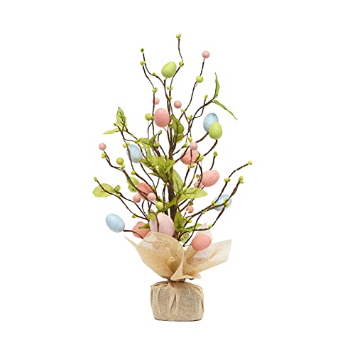 TRIXES Sapin Pâques Décoratif Oeufs Colorés Sac Jute
