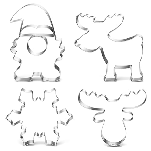 Emporte-pièces de Noël, Lot de 4 Forme Biscuit Noel, Emporte