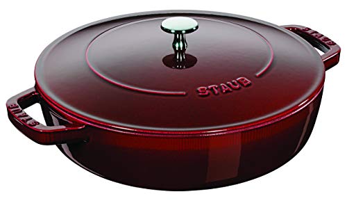 STAUB Sauteuse Chistera en Fonte 28 cm, 3,7 L, Grenadine, In