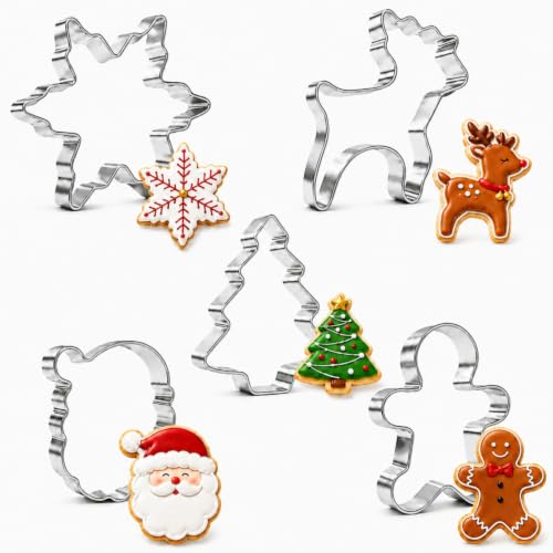 Emporte-pièces Noël, 5 pièces en acier inoxydable
