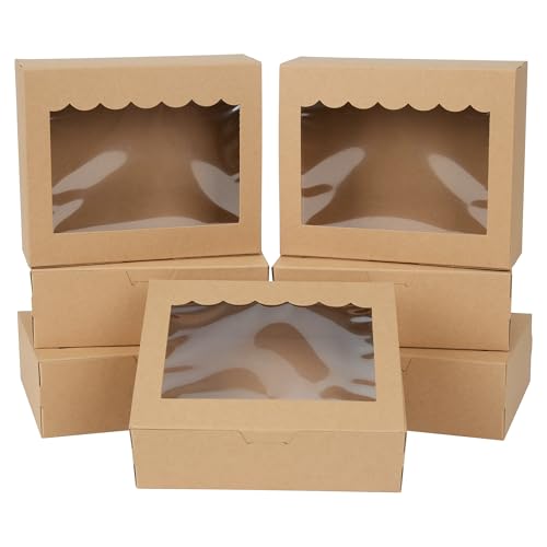 Lot 12 Boîtes Pâtisserie Kraft Fenêtre