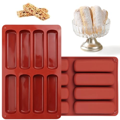 JJYHEHOT 2 Pièces Moules en Silicone pour Barres à Céréales 