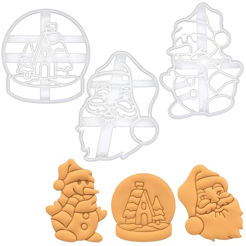 Emporte-pièces Enfants Formes Sapin Bonhomme De Neige Emporte Piece Noel Plastique Emporte-pièces Noël - 6 Formes Monstres 3D - Pour Biscuits Et Fondant Moule Gateau Noel 8 Pièces Formes Noël