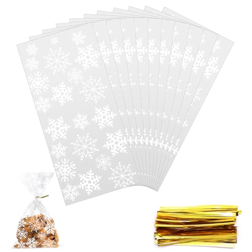 KASURE 130 Pièces Sachet Biscuit Noel Flocon de Neige