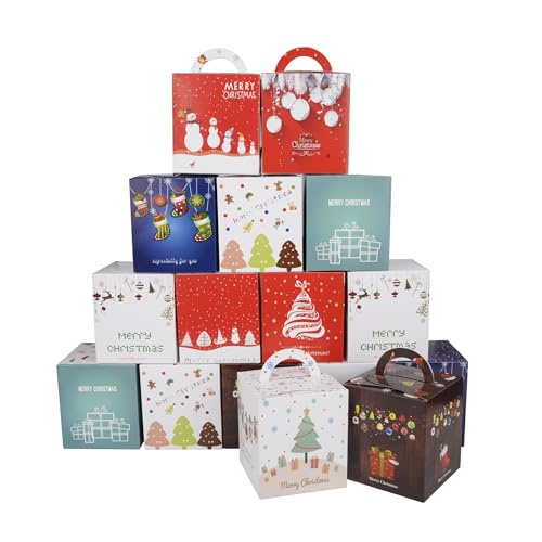 AWCIGG Lot de 24 Boite Biscuit Chocolat Noel Vide Petite Boî