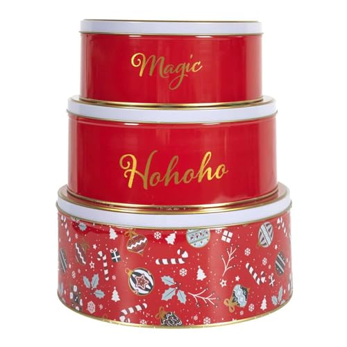 HOME DECO FACTORY Set de 3 Boîtes en Métal Décoratives de No