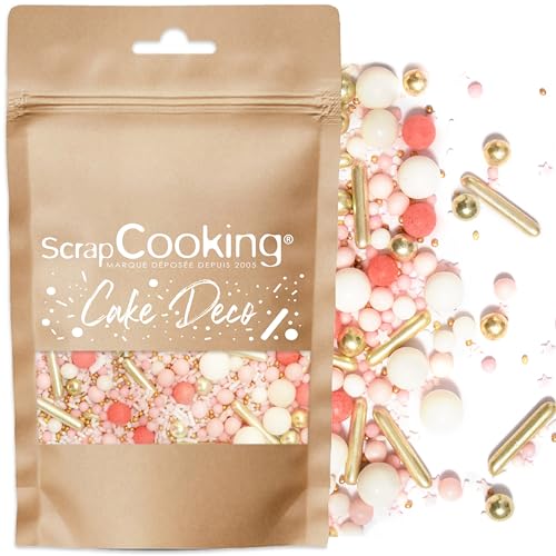 ScrapCooking - Décors Sucrés Rods Rose & Or 70g - Sprinkles 
