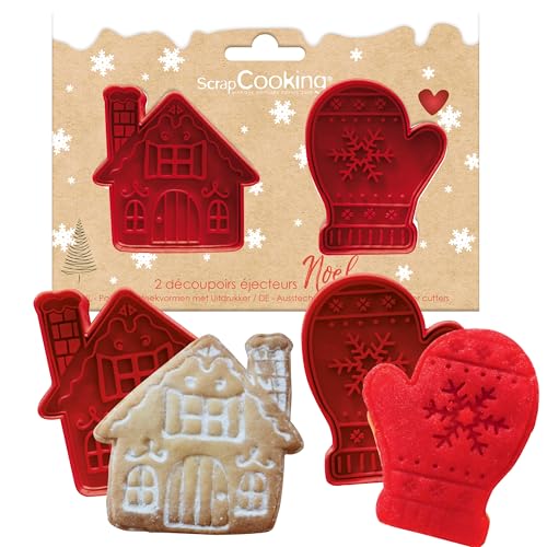 ScrapCooking - 2 Découpoirs Éjecteurs Noël - Maison & Moufle