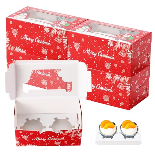 Boîtes Cupcakes Noël 2 Trous 50 pcs