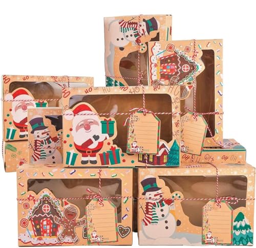 KAHEIGN 12 Pièces Boîtes à Biscuits De Noël, 22 x 15 x 7cm C