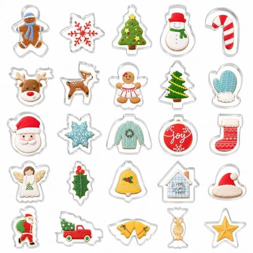 Emporte-pièces de Noël, lot de 25 en acier inoxydable pour b