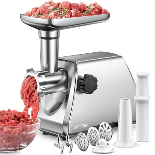 AIRMSEN Hachoir à Viande Électrique 3 en 1– Machine à Saucis