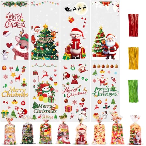 Toptime 160 Pièces Sachet Biscuit Noel, Sachet Plastique Tra