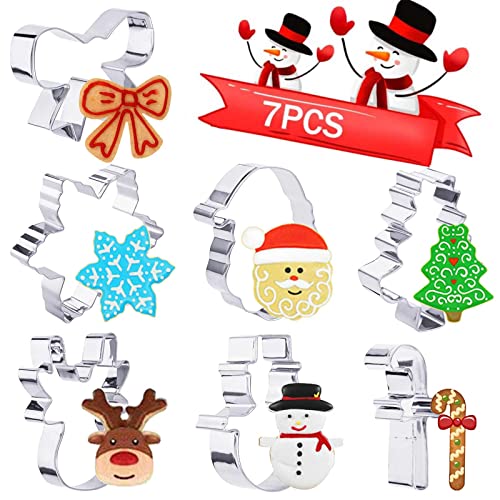 Faburo Lot de 7 Emporte-pièces de Noël en Acier Inoxydable A