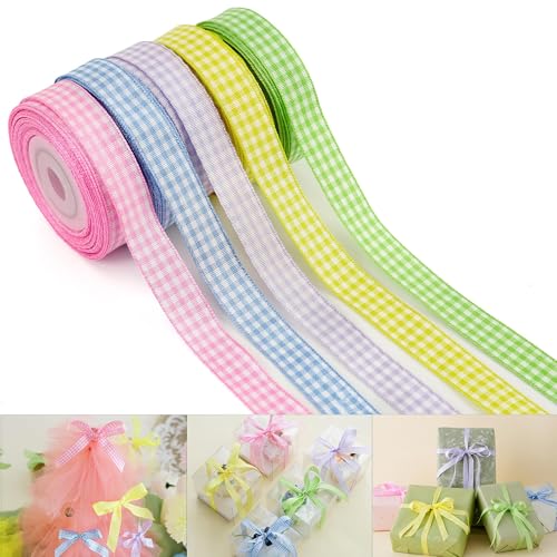Ruban cadeau à carreaux, Ruban à Carreaux, Ruban de Pâques,