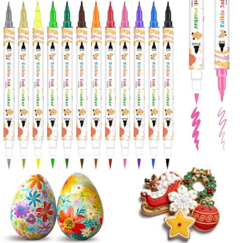 Stylos Colorants Alimentaires, 12Pcs Stylo Marqueurs Comesti