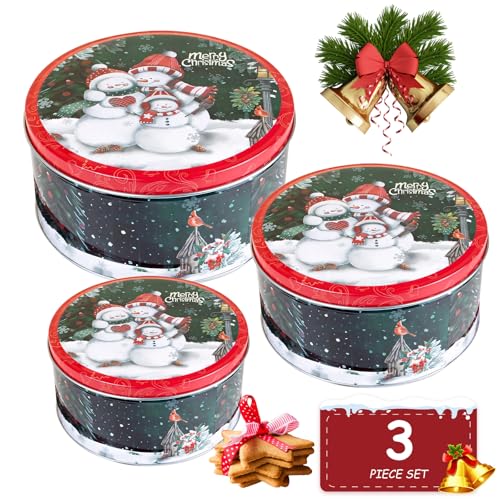 YAOYIN Boîtes À Biscuits De Noël, 3 Pcs Boite A Biscuits Met