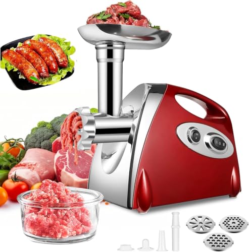 Hachoir Électrique Viande 2800W Rouge