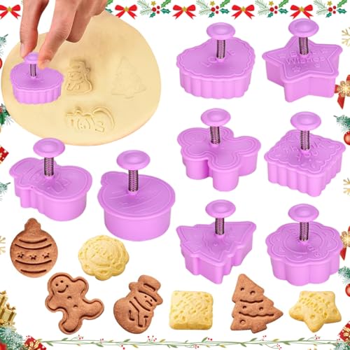 FuxFuis 8 PCS Emporte Pièces Noël, Moules à Biscuits de Noël