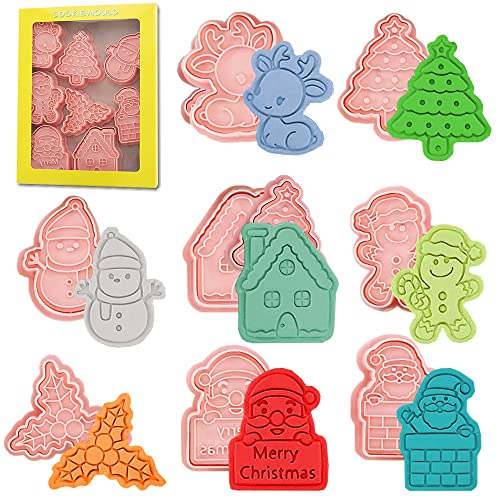 Ensemble de 8 Pièces Moule à Biscuit de Noël 3D - Emporte-Pi