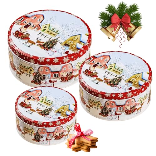 Set 3 Boîtes Biscuits Noël Métal