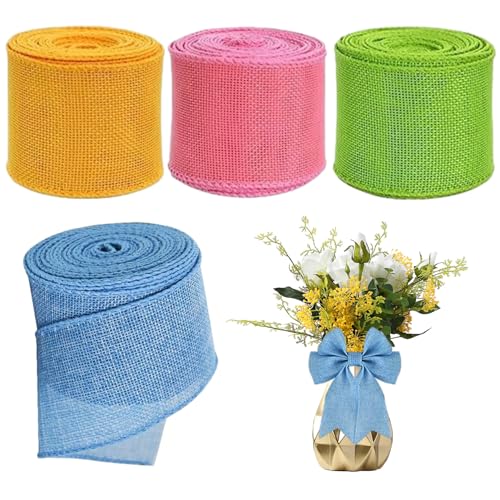 Lot de 4 rouleaux de ruban métallique de Pâques - Couleur un