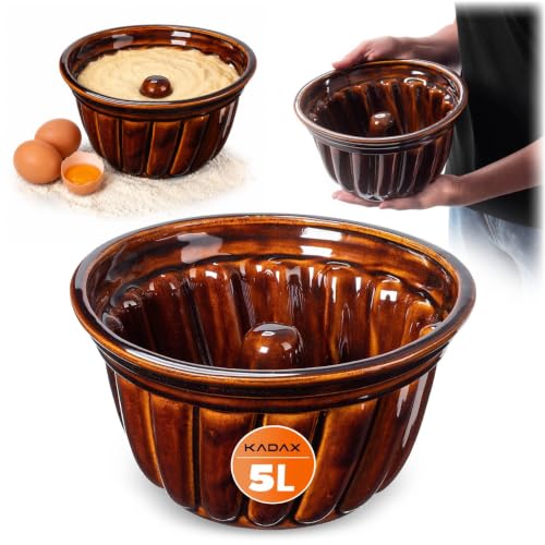 KADAX Moule à Kouglof en Grès, Moule à Gâteau Rond pour Sava