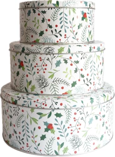 khevga Boîte à biscuits de Noël en tôle (blanc/multicolore)