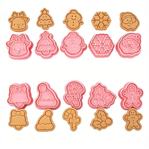 10 Emporte-Pièces Noël 3D en Plastique pour Biscuits