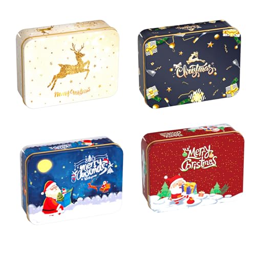 Lot 4 Boîtes Métal Noël Bredeles