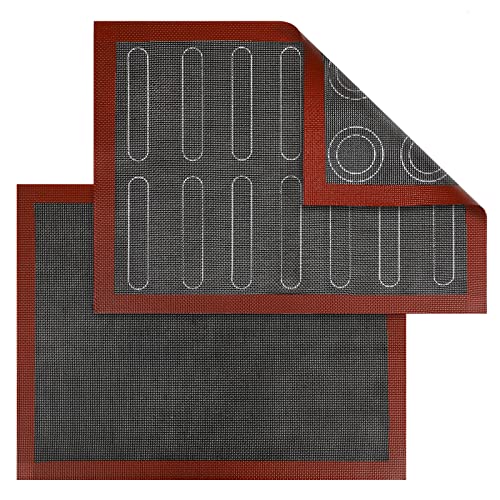 Lot de 2 tapis de four micro-perforés en silicone, à double 
