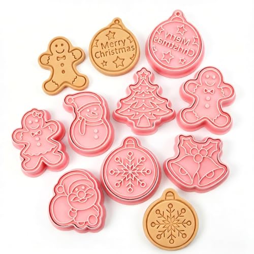 8 Emporte-Pièces Noël 3D en Plastique pour Biscuits
