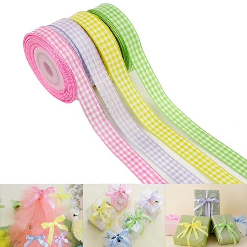 Ruban cadeau à carreaux, Ruban à Carreaux, Ruban de Pâques,