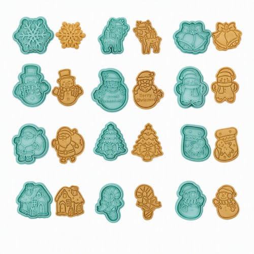 Lot de 12 emporte-pièces de Noël en plastique - Set de pâtis